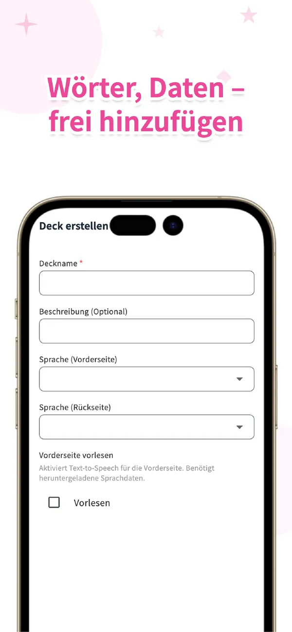 Flips Kartensatz in Sekunden erstellen