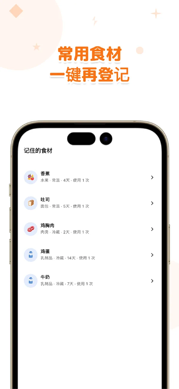 Otto! 常用食材一点即可再次登记