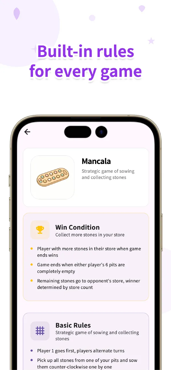 VSPocket Built-in rules for every game