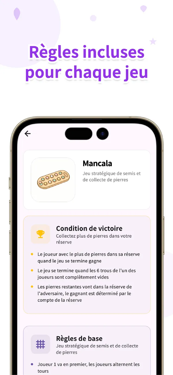 VSPocket Les règles intégrées pour chaque jeu