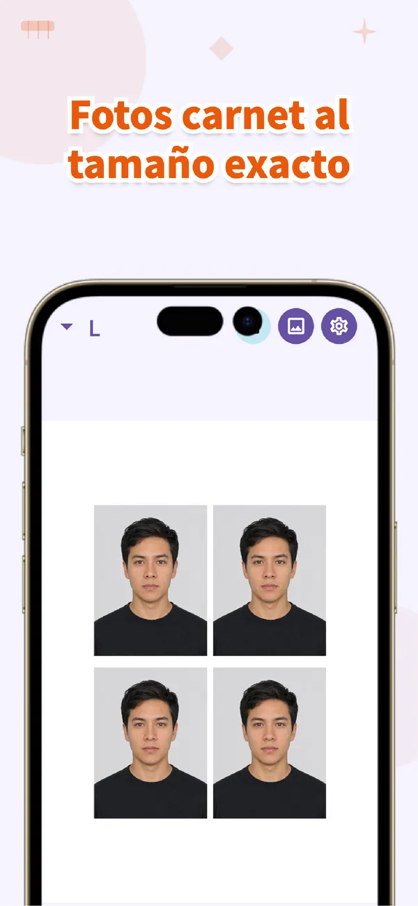 Pitapuri Fotos carnet al tamaño exacto