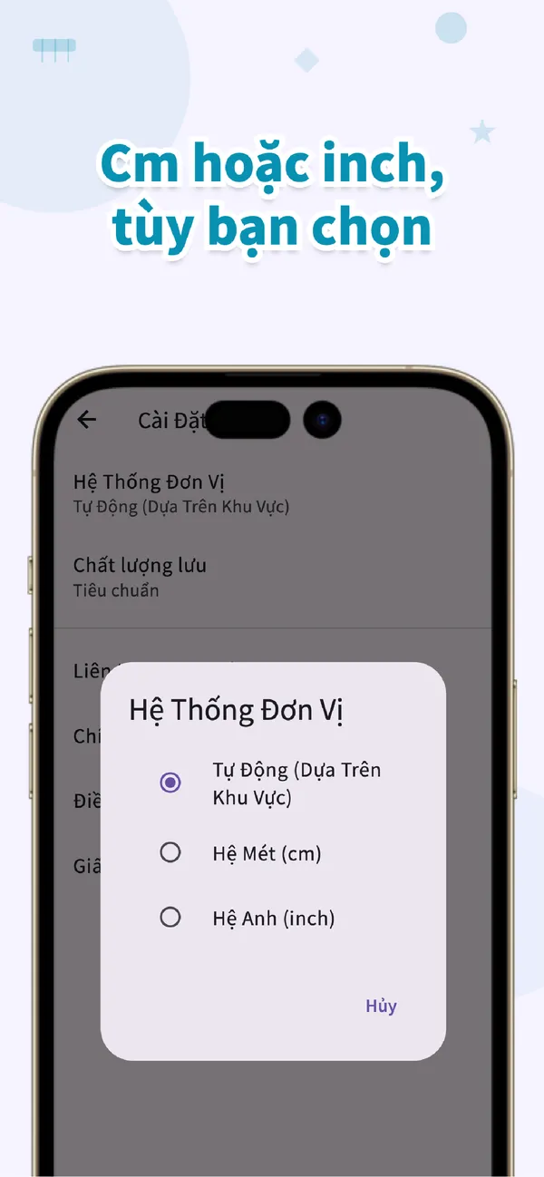 PitaPuri: cm hoặc inch, tùy bạn chọn