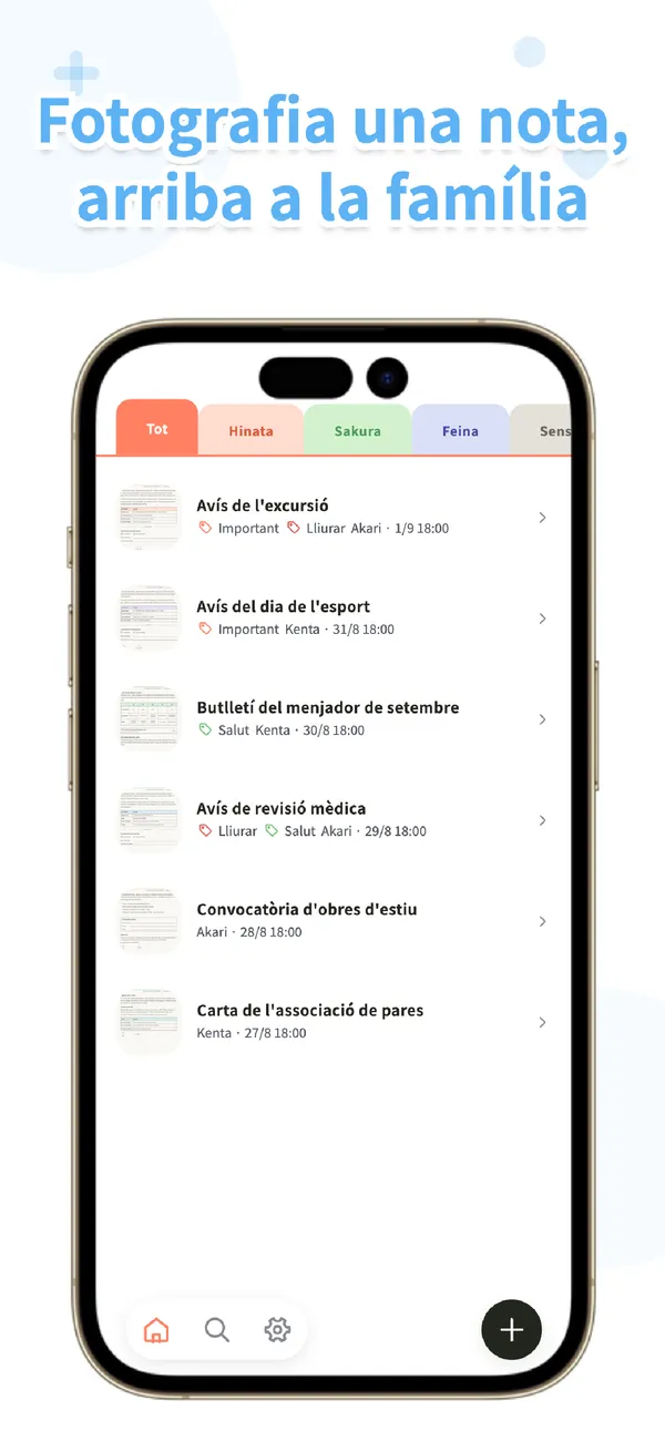OurPost - Notes de l'escola - Foto i arriba a la família (1/4)