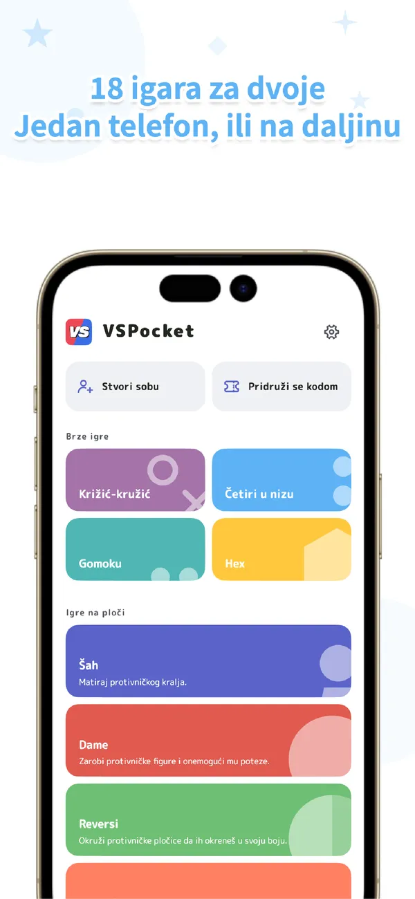 VSPocket: društvene igre za 2 - Pass & play, AI ili online (1/4)
