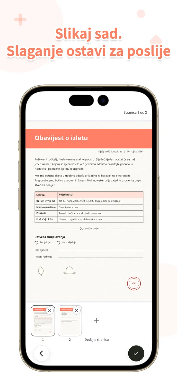 OurPost - Papiri iz škole - Slikaj, obitelj odmah vidi (2/4)