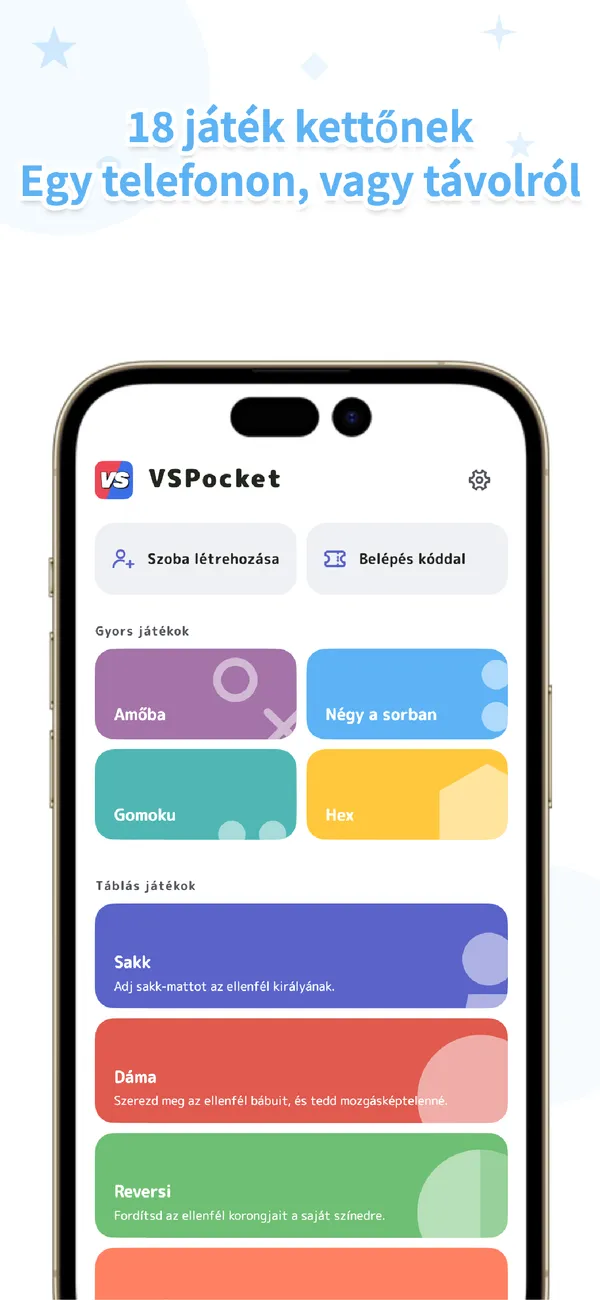VSPocket: 2 fős társasjátékok - Pass & play, AI vagy online (1/4)