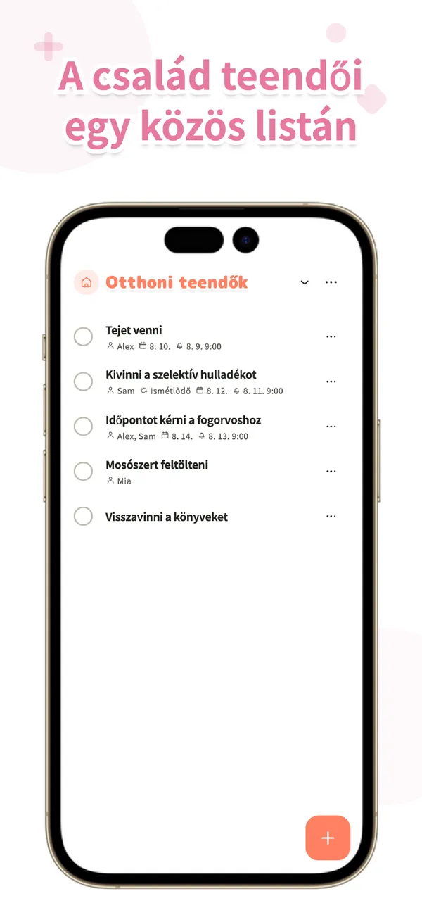 Koto – Családi feladatok - Kiosztás és határidők (1/4)