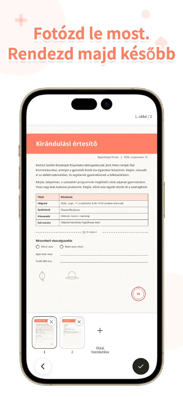 OurPost - Iskolai papírok - Fotózd, a család azonnal látja (2/4)