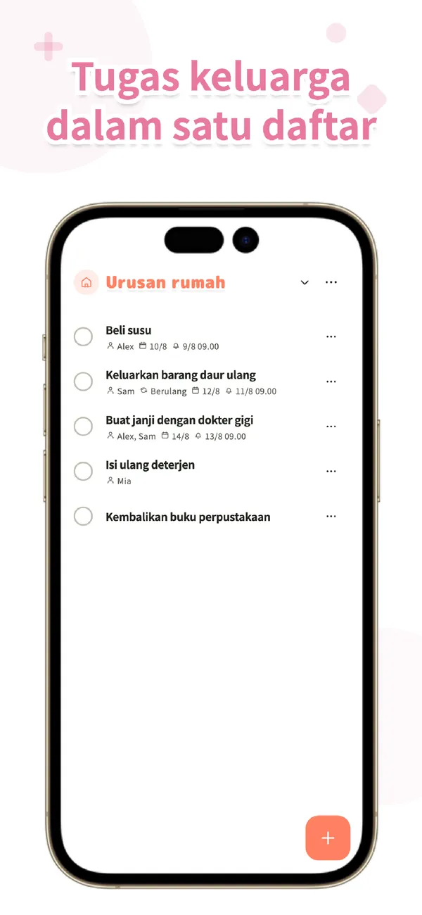 Koto - Tugas Keluarga - Bagikan tugas dan tenggat (1/4)