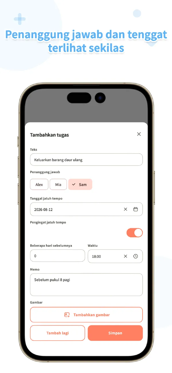 Koto - Tugas Keluarga - Bagikan tugas dan tenggat (2/4)