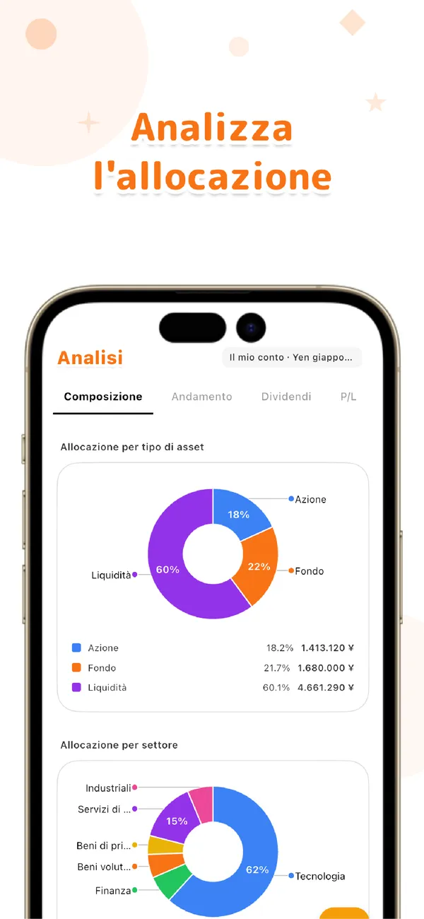 LiteFolio - Azioni e Dividendi - Posizioni, P&L e asset mix (3/4)
