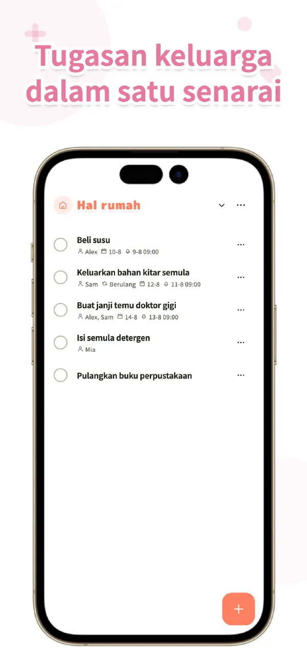 Koto - Tugasan Keluarga - Agih tugas dan tarikh akhir (1/4)