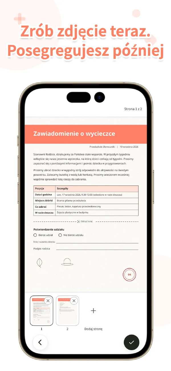 OurPost - Kartki ze szkoły - Zrób zdjęcie, rodzina widzi (2/4)