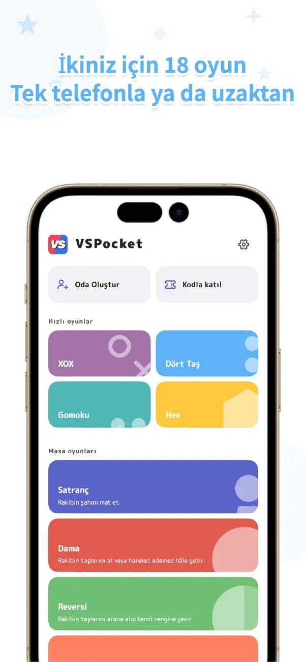 VSPocket: İkili Masa Oyunları - Yerel, AI veya çevrimiçi (1/4)