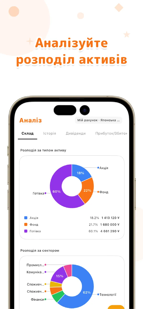 LiteFolio - Акції та дивіденди - Позиції, прибуток і розподіл (3/4)