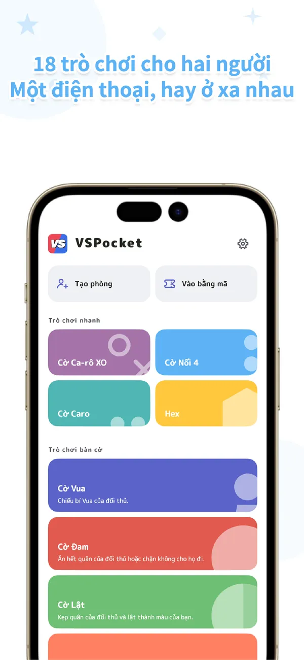 VSPocket: Cờ 2 người chơi - Tại chỗ, AI hoặc online (1/4)