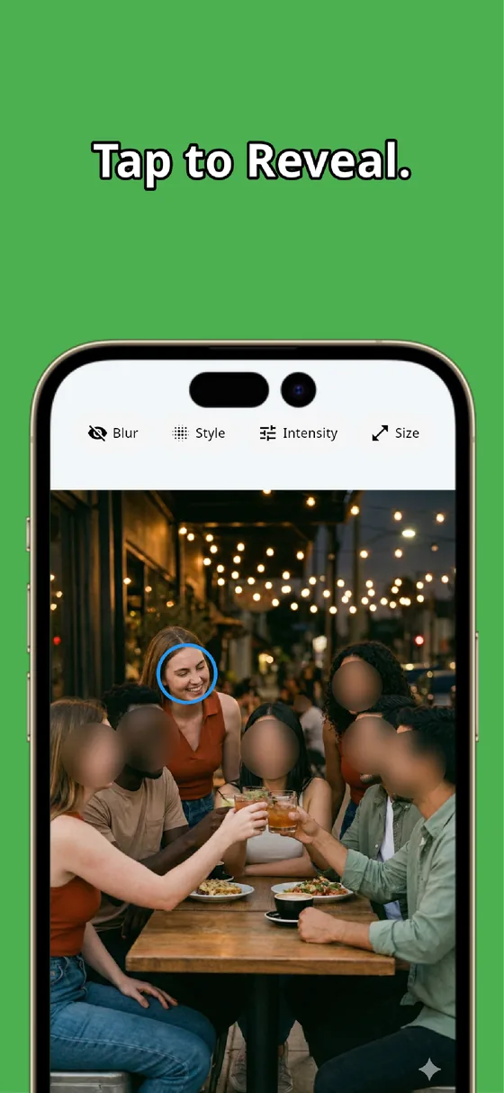 Tapping to reveal only the faces you want to show in MozFace