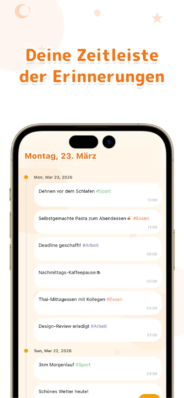 OneTapLog Eine Timeline wie ein Chat