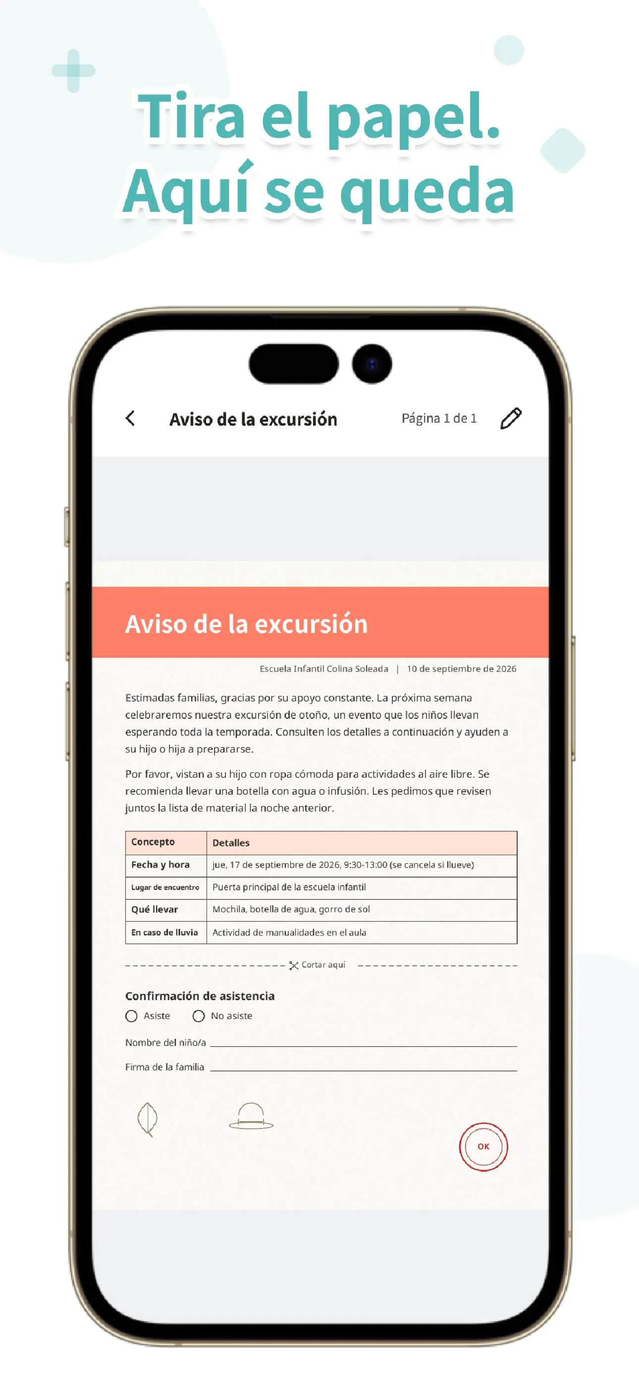 Pantalla de papelera de OurPost restaurando una circular eliminada